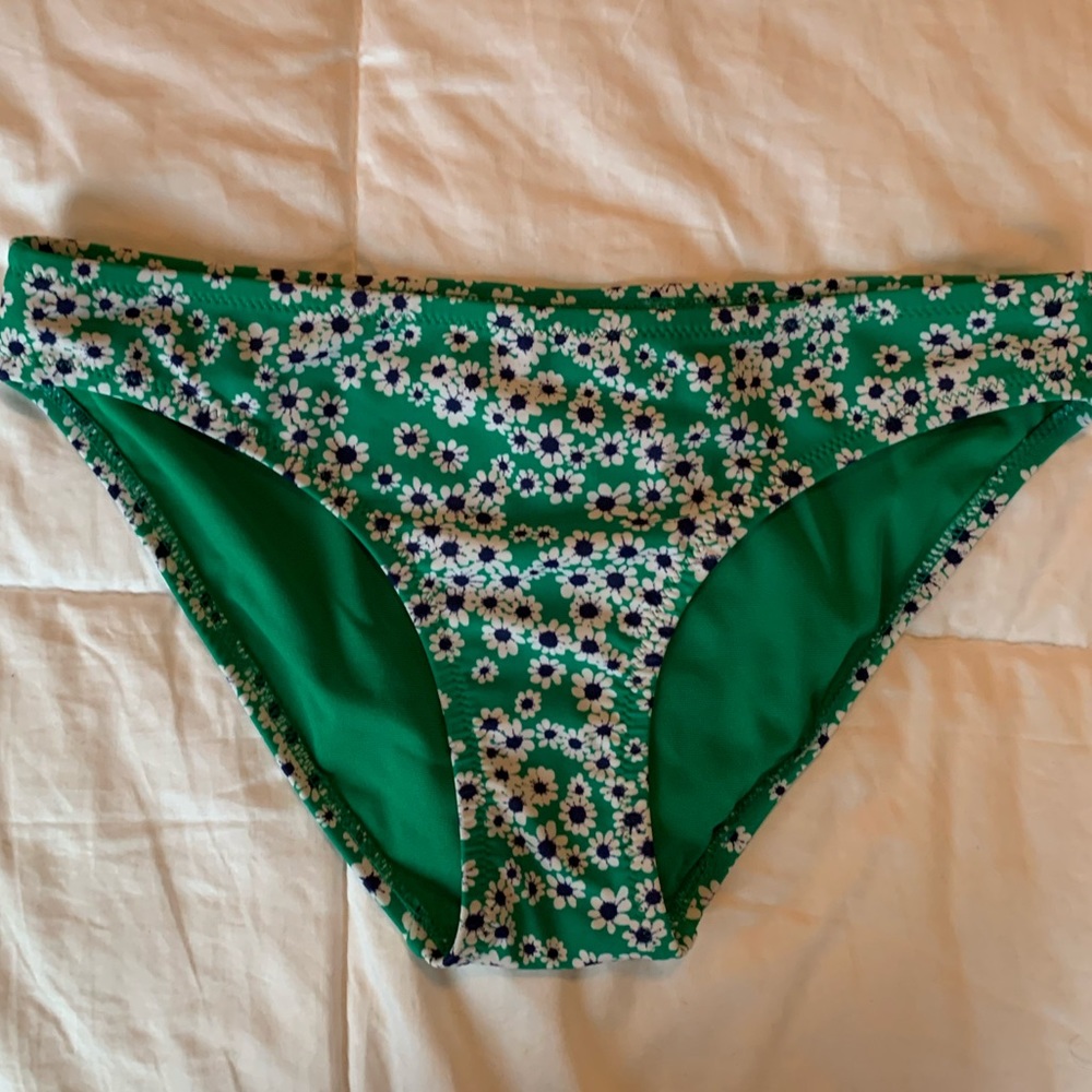 Bright green floral swimsuit bottoms